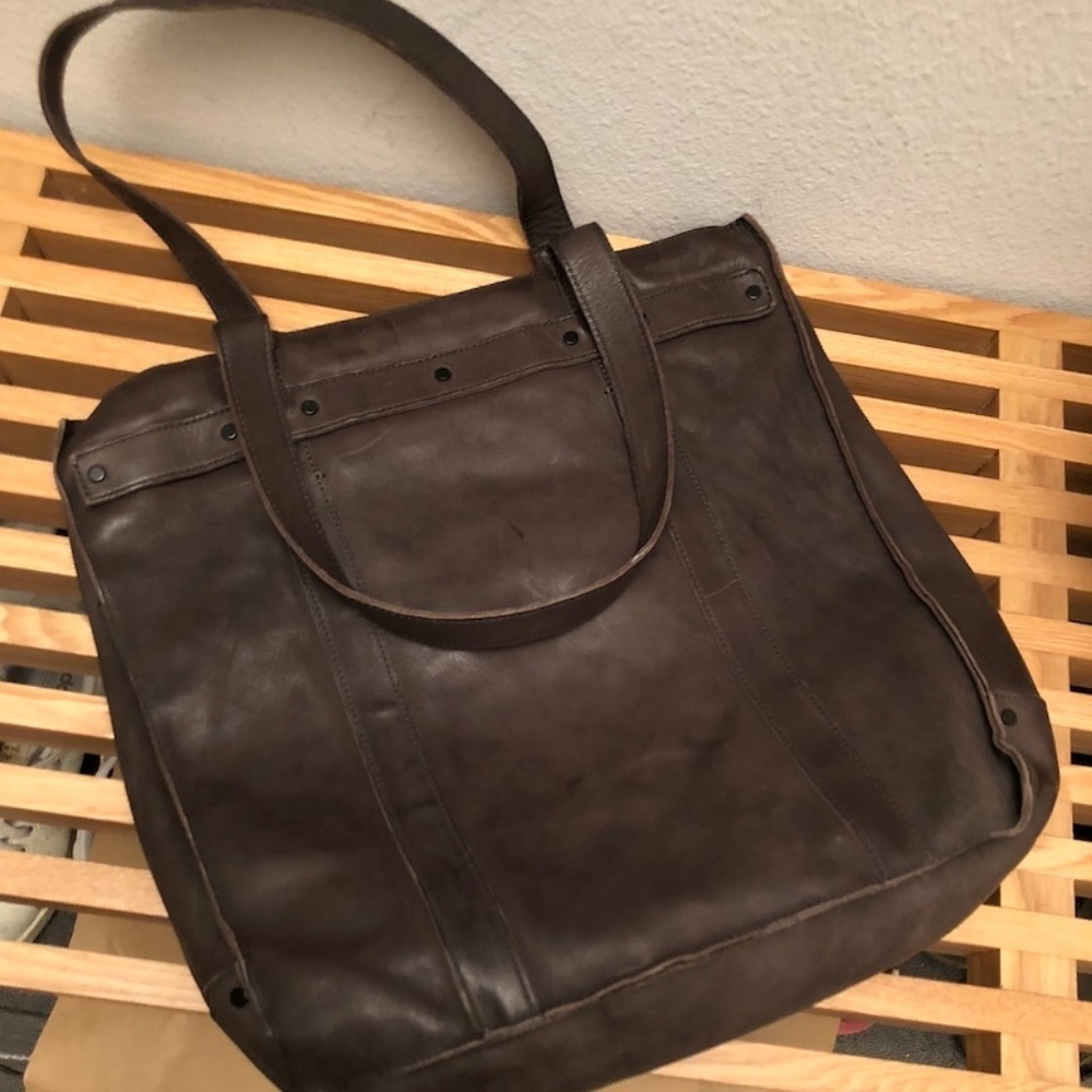 All Saints Brown Leather Tote Bag - Picture 8 of 8